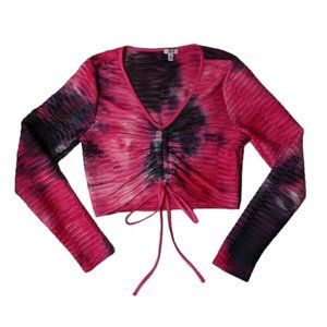 ruched tie dye sporty athletic top